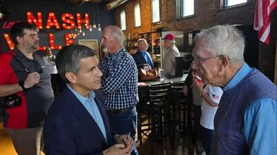 Ted Dabrowski pictured with Jim Patrick, Chairman of the Williamson County Republicans