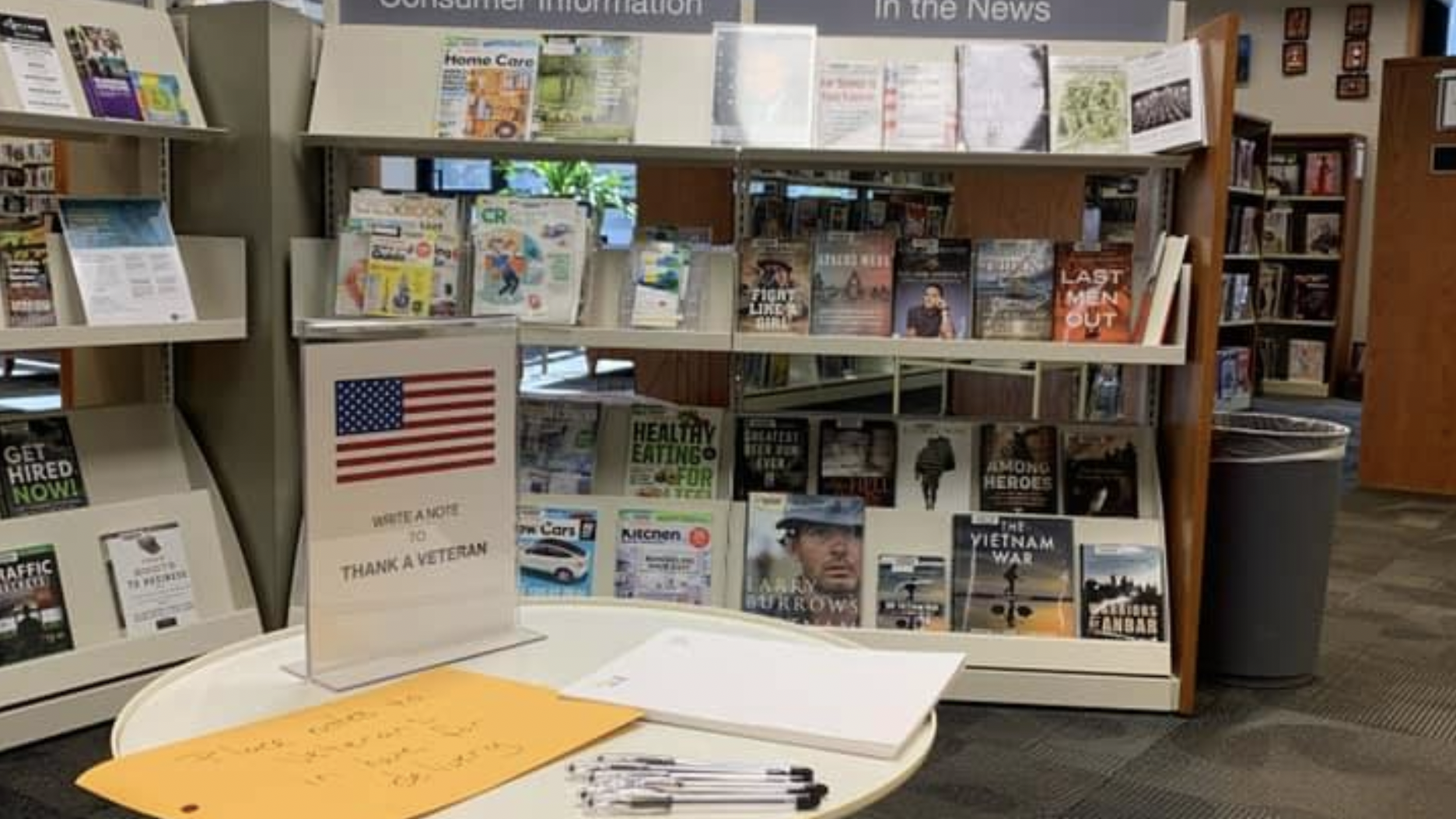 The Glen Ellyn Library put up a display for Veterans Day after residents expressed dismay.