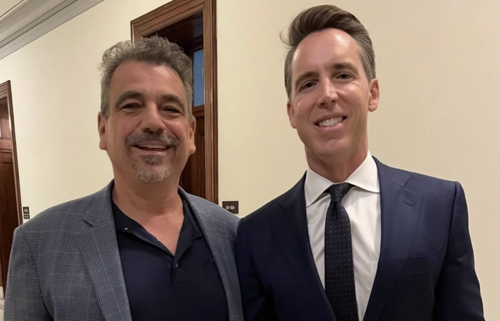 Terry Newsome and U.S. Sen. Josh Hawley (R-Mo.).