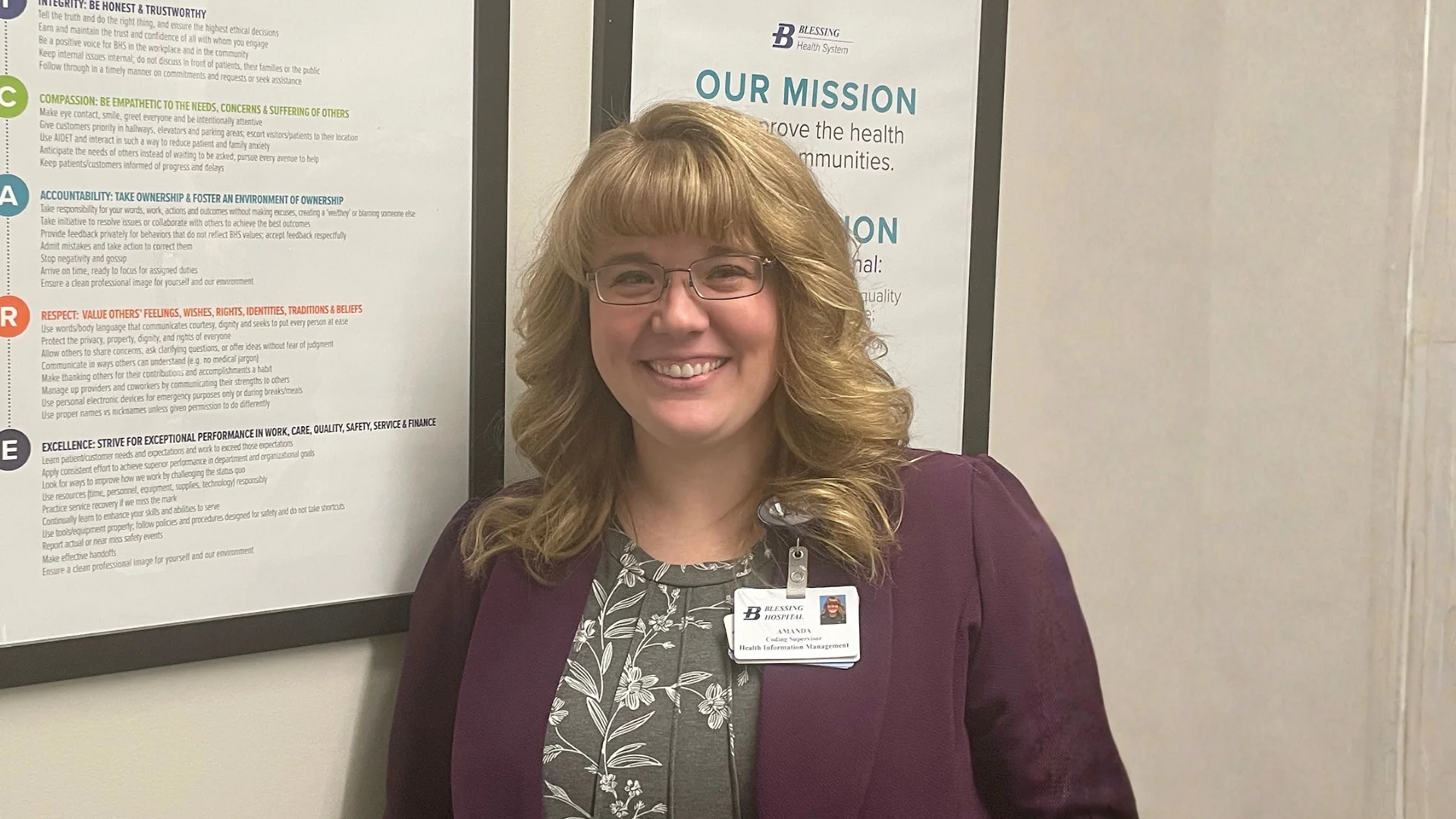 Amanda Corrigan coding supervisor in Health Information Management at Blessing Hospital Quincy