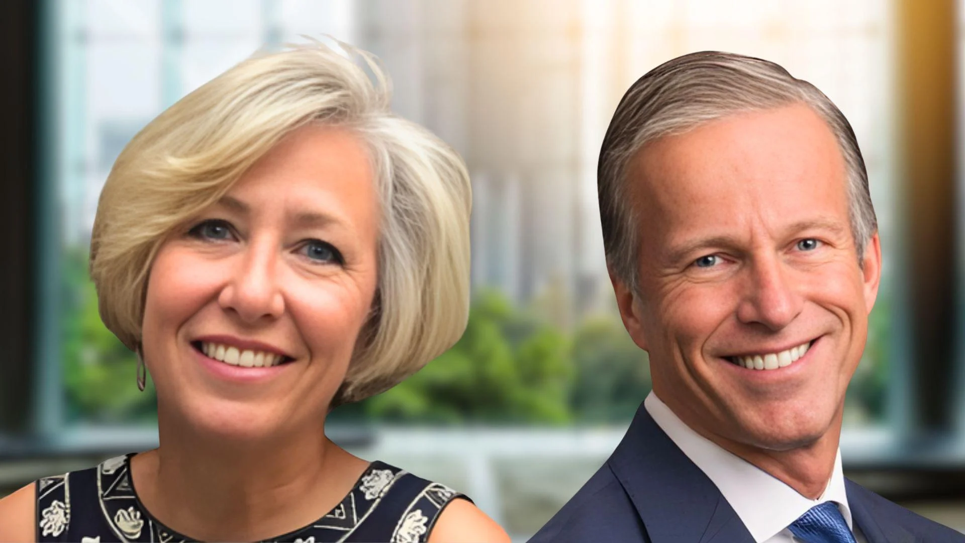 Kristen A. Ullman, Eagle Forum Leader (left), Senate Majority Leader John Thune (right)
