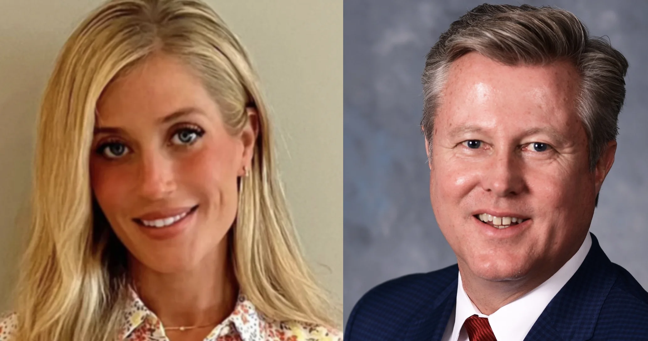 Kristina McCloy (left) slams State Sen. Seth Lewis (right) for backing Chicago transit bailout, calling it a taxpayer-funded handout that betrays GOP voters and shifts costs statewide. - Kristina McCloy; Facebook / State Senator Seth Lewis