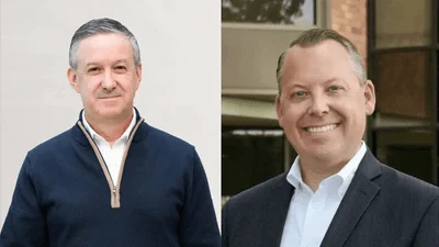 Jeff Selingo (left), author, Dr. Matthew L. Montgomery serves (right), superintendent of Lake Forest Community High School District 115 and Lake Forest Elementary School District 67