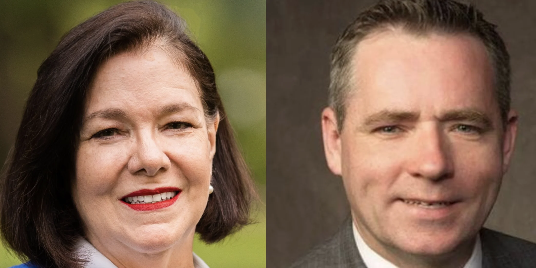 DuPage County Clerk Jean Kaczmarek, left, faces scrutiny as GOP Chair Kevin Coyne, right, cites voter concerns over mail-in ballots, voter rolls and election integrity. - nctv17.org; Facebook / Jean Kaczmarek for DuPage County Clerk