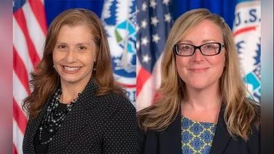 Ur Mendoza Jaddou, Director of the U.S. Citizenship and Immigration Services (left) and Jennifer B. Higgins, Deputy Director.